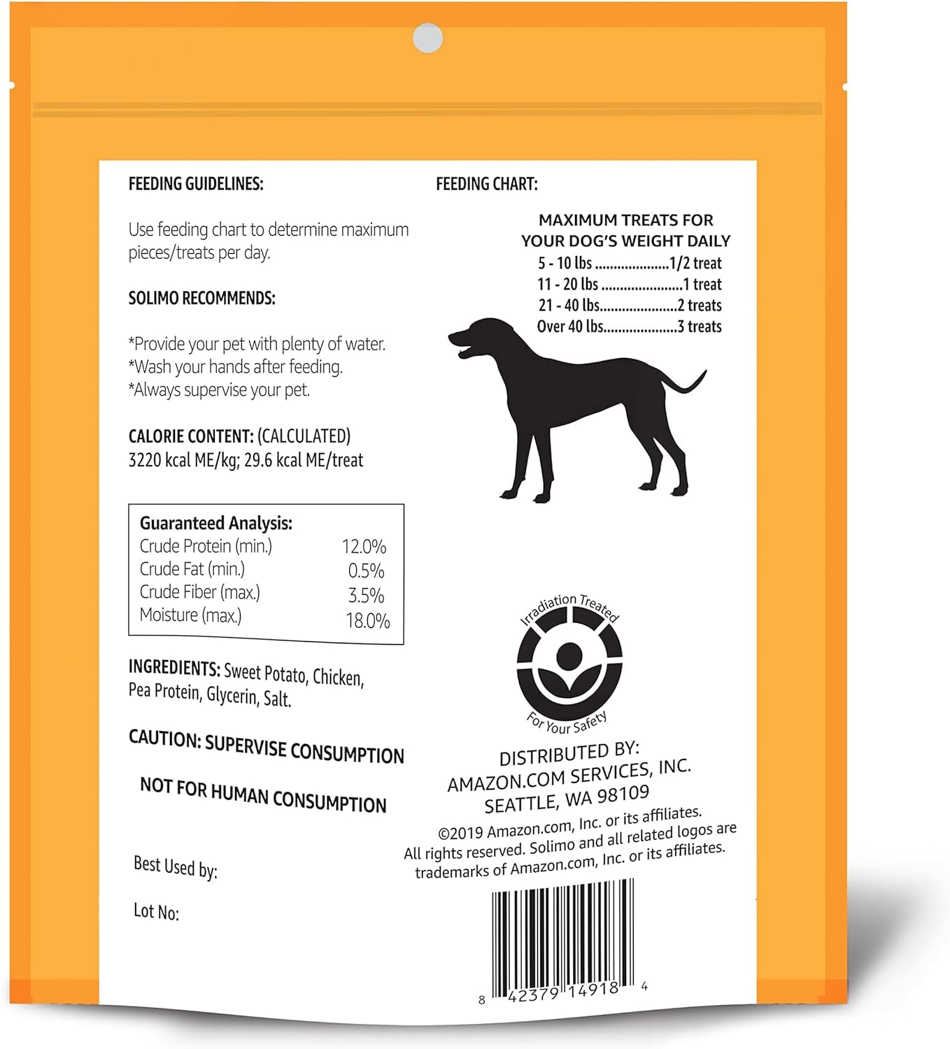 Amazon Brand -  Sweet Potato & Chicken Jerky Dog Treats, 2 Pounds