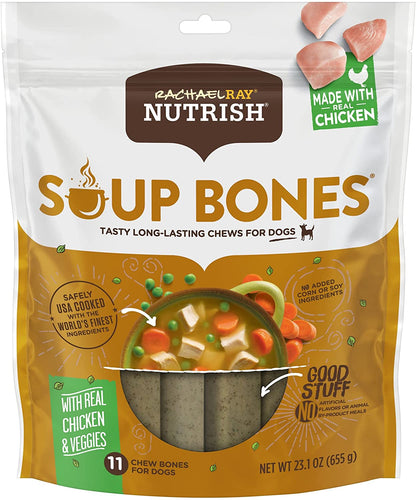 Nutrish Soup Bones Dog Treats, Chicken & Veggies Flavor, 11 Bones