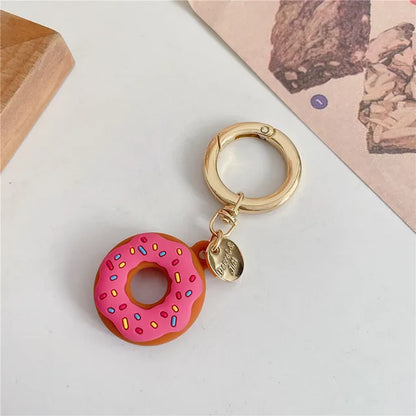 Cartoon Donut Silicone Case for Apple Airtag Case Dog Collar GPS Finder Protective Silicone Case for Apple Air Tag Tracker Case