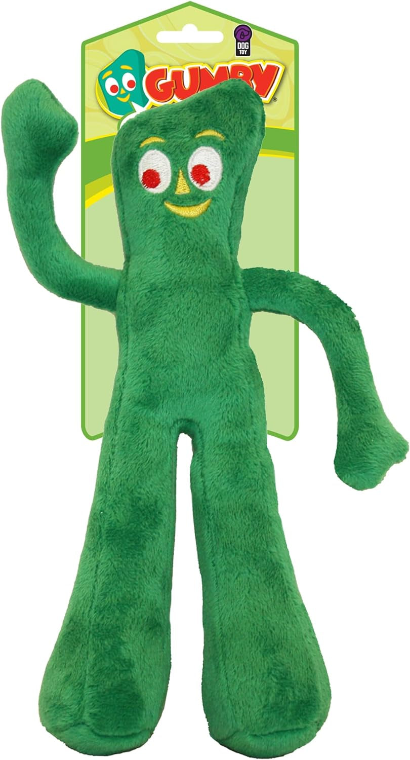 Gumby Plush Filled Dog Toy, Green, 9 Inch (Pack of 1)