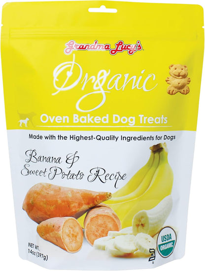 Organic Oven Baked Dog Treats - Banana & Sweet Potato, 14 Oz