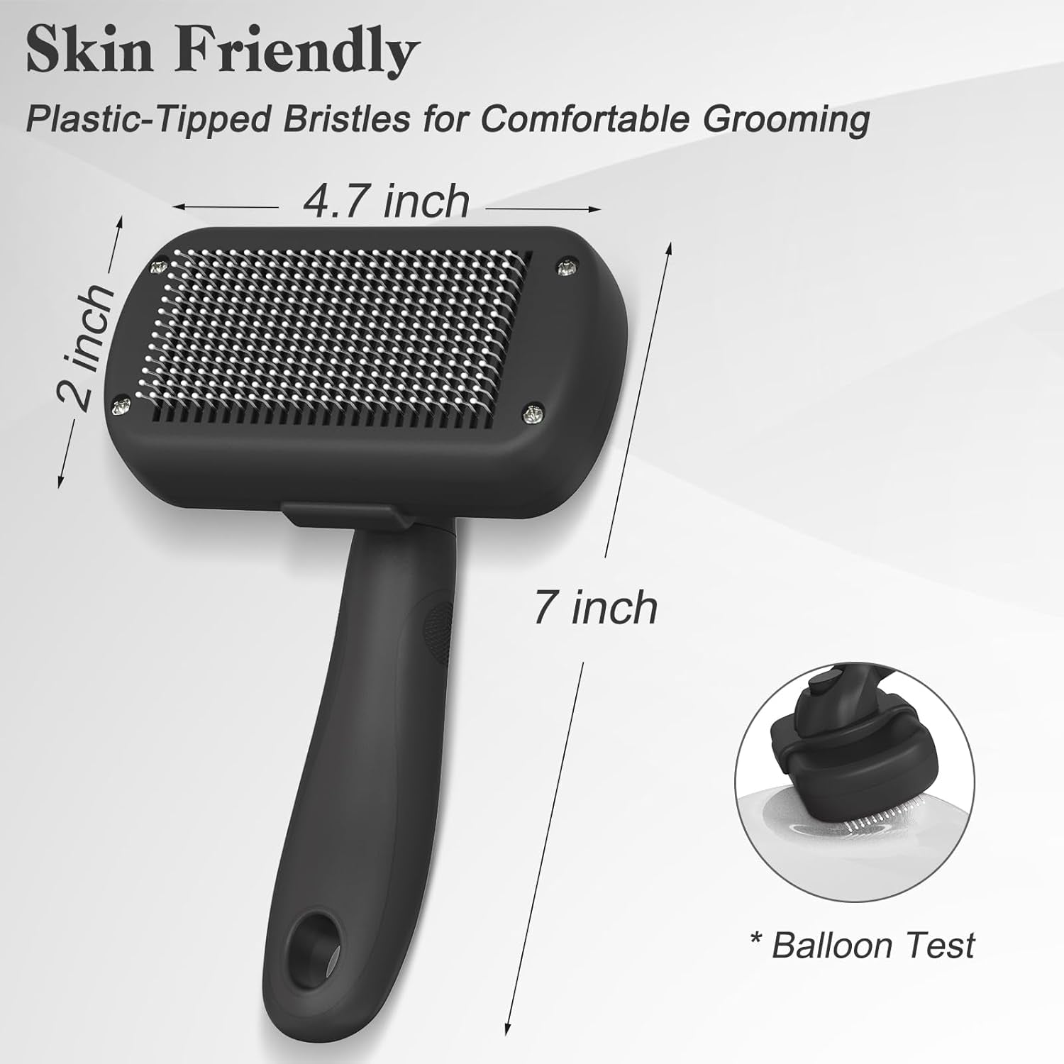 Self Cleaning Slicker Brush for Dogs & Cats, Skin Friendly Grooming Cat Brush, Dog Brush for Shedding, Deshedding Brush, Hair Brush Puppy Brush for Haired Dogs, Pet Supplies Accessories, Black