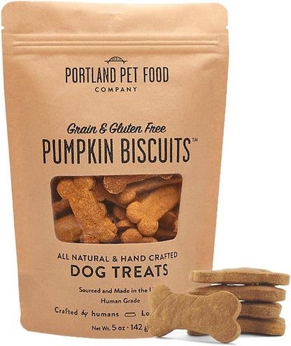 Pumpkin Healthy Dog Treats - Grain-Free, Human-Grade, Pumpkin Dog Treats - All Natural Dog Training Treats & Biscuits Made in the USA Only 1-Pack (5 Oz)