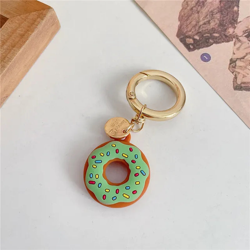 Cartoon Donut Silicone Case for Apple Airtag Case Dog Collar GPS Finder Protective Silicone Case for Apple Air Tag Tracker Case