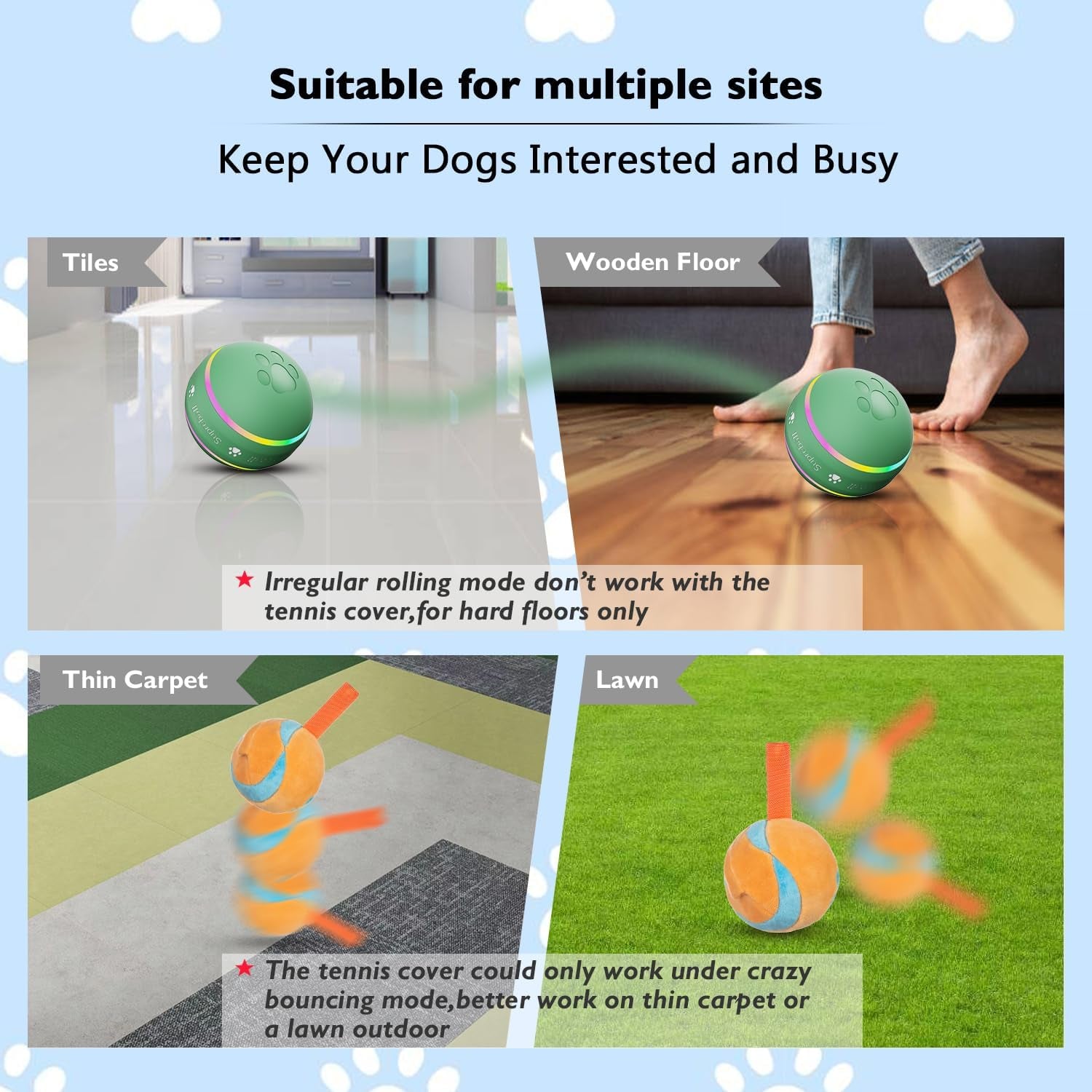 Dog Ball, 3Rd Generation Interactive Toys for Puppy/Small/Medium/Large Dogs