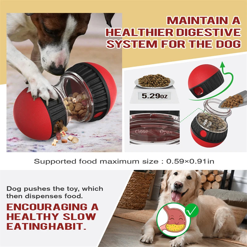 Interactive Dog Toy to Increase Intelligence Elliptical Track Rolling Ball Leaky Food 