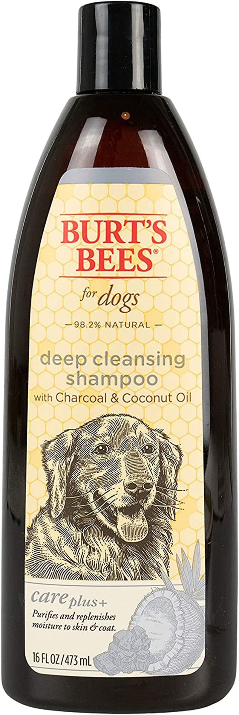 Care Plus+ Naturally Derived Deep Cleansing Charcoal & Coconut Oil Shampoo - Dog Shampoo to Naturally Derivedly Purify and Replenish Dog'S Skin & Coat - Made in USA, 16 Oz