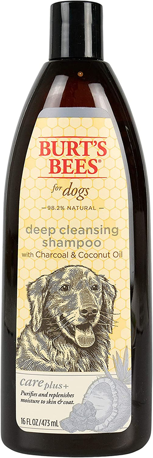 Care Plus+ Naturally Derived Deep Cleansing Charcoal & Coconut Oil Shampoo - Dog Shampoo to Naturally Derivedly Purify and Replenish Dog'S Skin & Coat - Made in USA, 16 Oz