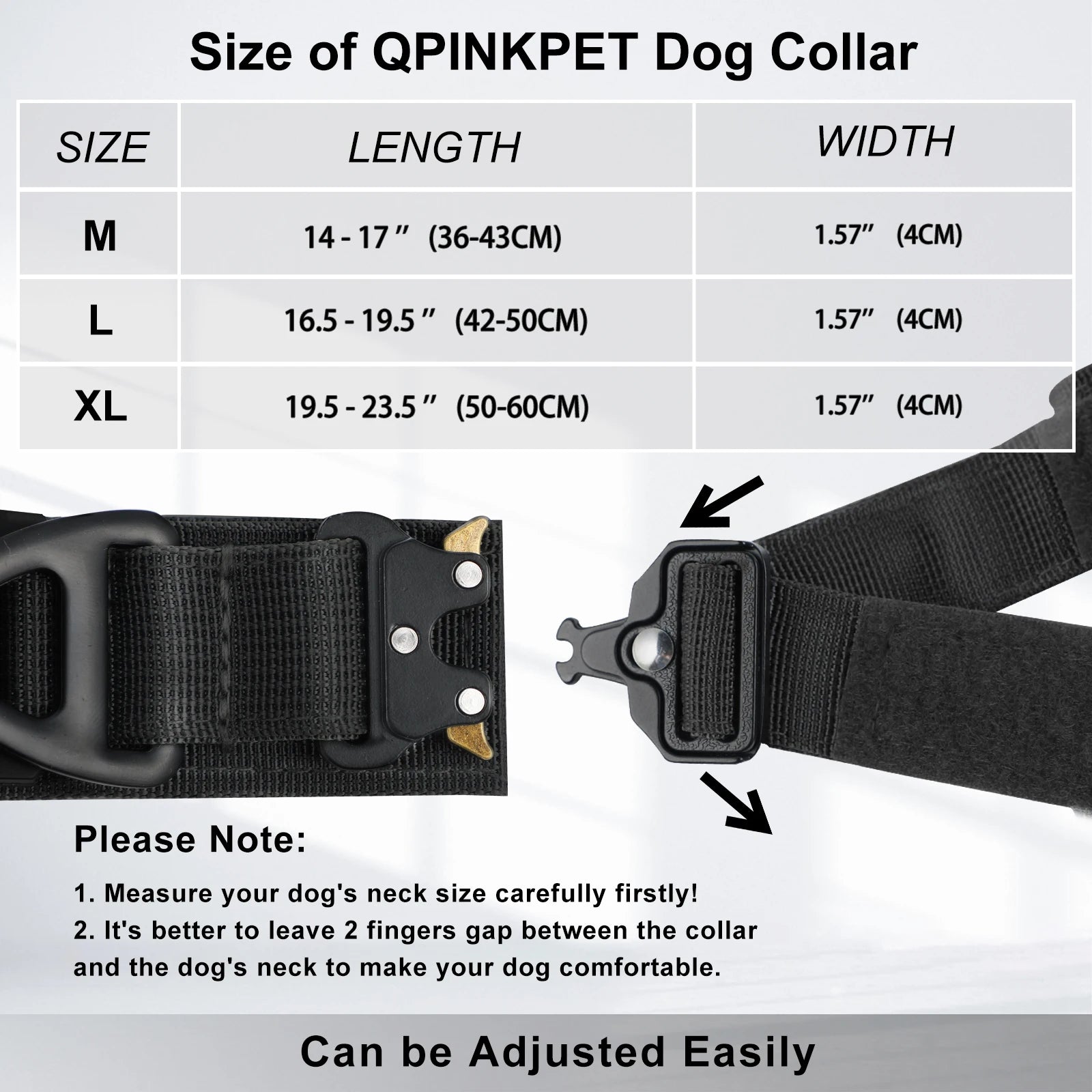 Airtag Dog Collar with Handle, Tactical Dog Collar for Large Medium Dogs, Military Dog with Metal Buckle for Large Dogs