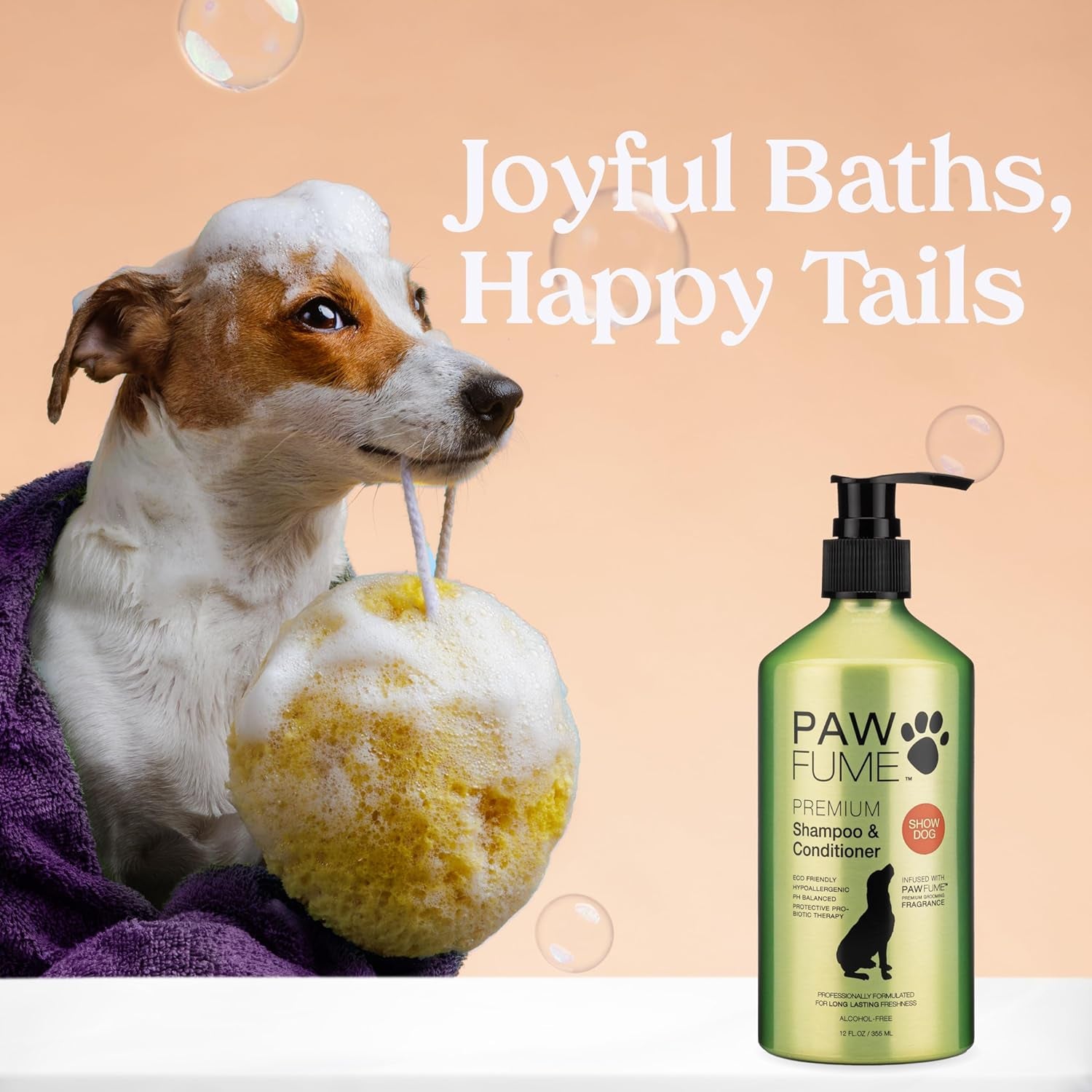 Pawfume Dog Shampoo and Conditioner – Hypoallergenic Dog Shampoo for Smelly Dogs – Best Dog Shampoos & Conditioners – Probiotic Pet Shampoo for Dogs – Best Dog Shampoo for Puppies (Show Dog)