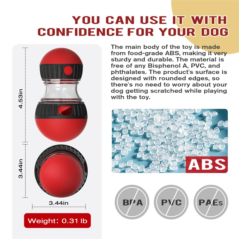 Interactive Dog Toy to Increase Intelligence Elliptical Track Rolling Ball Leaky Food 