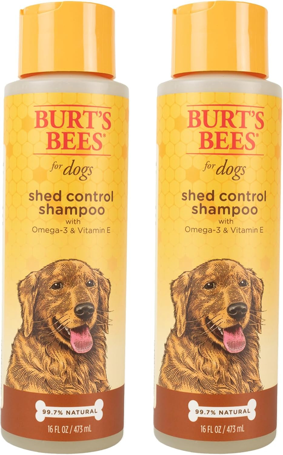 Naturally Derived Shed Control Shampoo with Omega 3 and Vitamin E Shedding Dog Shampoo Cruelty Free, Formulated without Sulfates and Parabens, Ph Balanced, 16 Fl Oz - 2 Pack