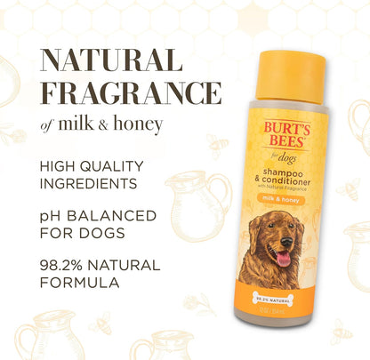 Milk and Honey Shampoo and Conditioner for Dogs, Naturally Derived Ingredients, Cruelty Free, Formulated without Sulfates and Parabens, Ph Balanced for Dogs, 12 Fl Oz