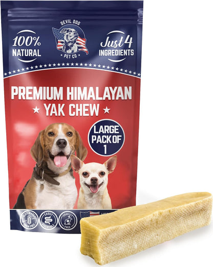 Himalayan Yak Chews – Large 1 Pack, Yak Cheese Dog Chews, 100% Natural & Healthy, Odor Free, Long Lasting, Yak Chew Treats – Premium Yak Milk Dog Chew, Yak Bones for Dogs