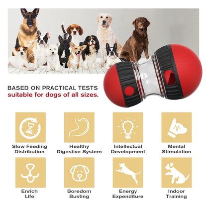 Interactive Dog Toy to Increase Intelligence Elliptical Track Rolling Ball Leaky Food 