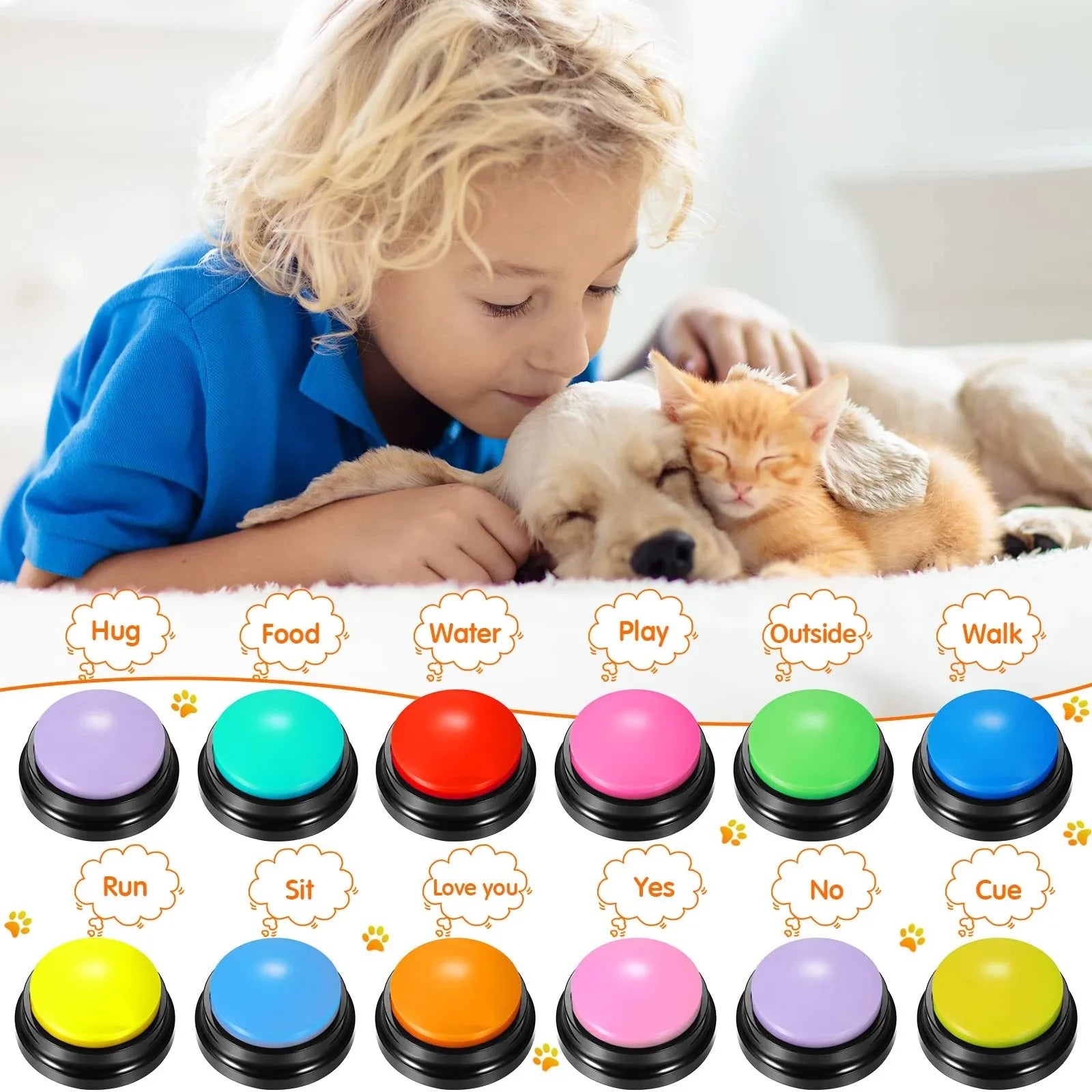 Dog Communication Voice Recording Button for Pet Training Buzzer 30 Seconds