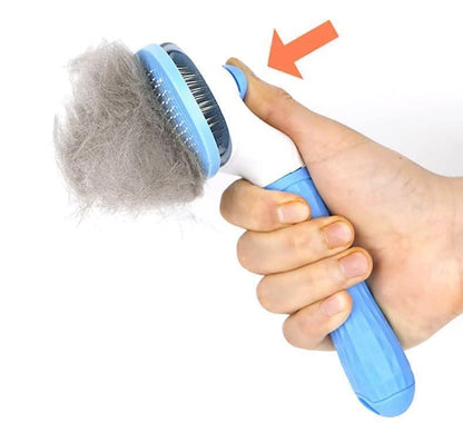 Dog, Cat Brush Grooming Comb,Self Cleaning, Smooth Handle, for Cat Dog Shedding 