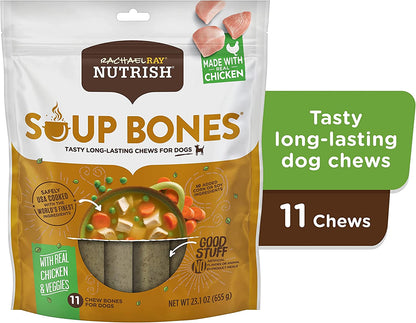 Nutrish Soup Bones Dog Treats, Chicken & Veggies Flavor, 11 Bones