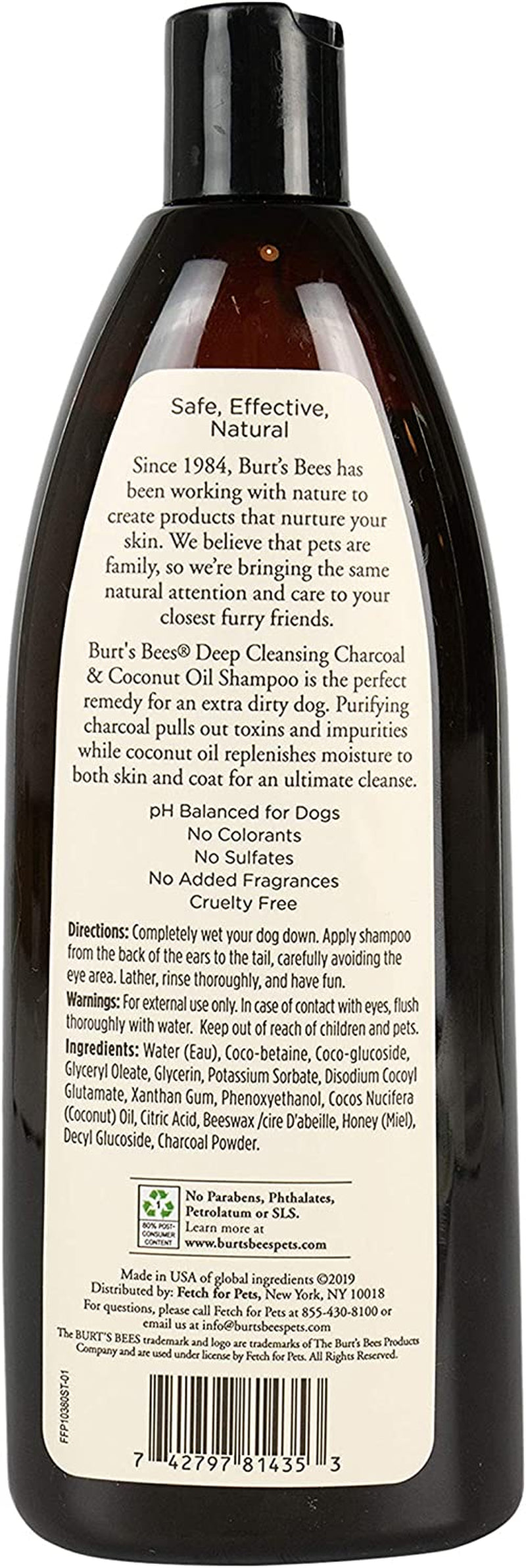 Care Plus+ Naturally Derived Deep Cleansing Charcoal & Coconut Oil Shampoo - Dog Shampoo to Naturally Derivedly Purify and Replenish Dog'S Skin & Coat - Made in USA, 16 Oz