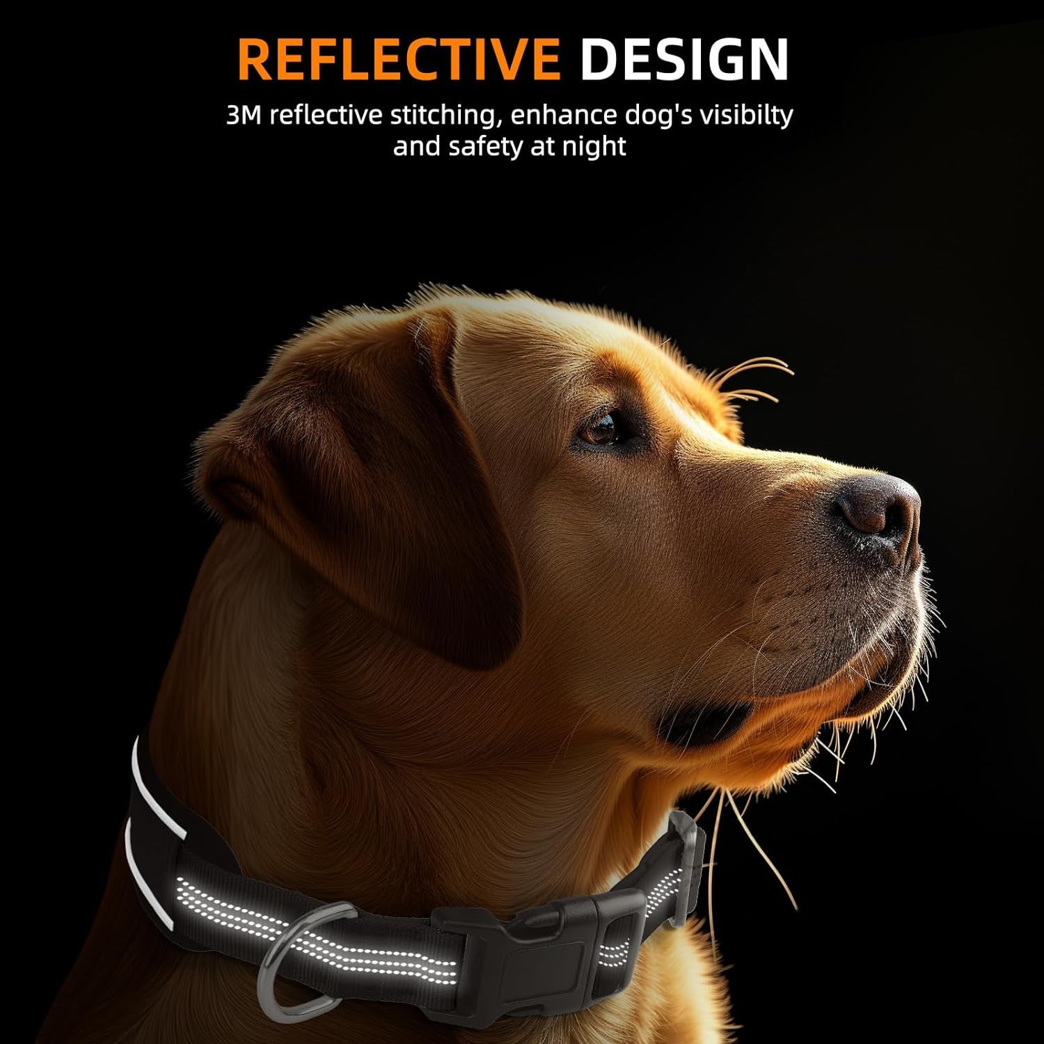 Airtag Dog Collar - Premium Air Tag Dog Collar Holder IP68 Waterproof - Ultra Soft Air Mesh Padded, Reflective, Ultra-Durable, Heavy Duty Dog Collars for Medium Large Dogs (Black, M)