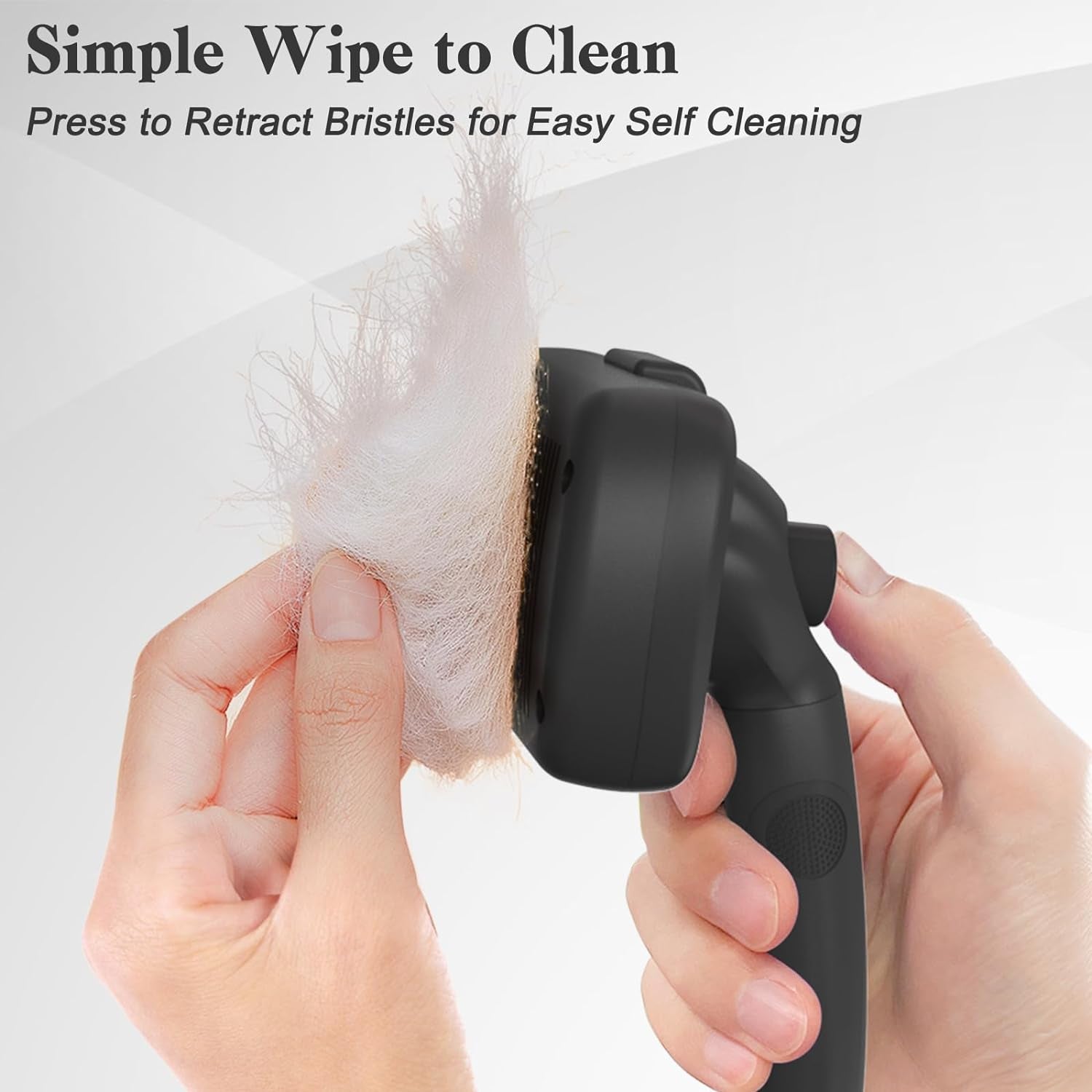 Self Cleaning Slicker Brush for Dogs & Cats, Skin Friendly Grooming Cat Brush, Dog Brush for Shedding, Deshedding Brush, Hair Brush Puppy Brush for Haired Dogs, Pet Supplies Accessories, Black